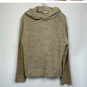 Vince Textured Hooded Sweater In Heather Moonstone L Cozy Minimalist V624383413
